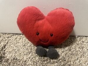 Rare Jellycat London Amusable Red Heart Plush Lovey Love Stuffed Toy